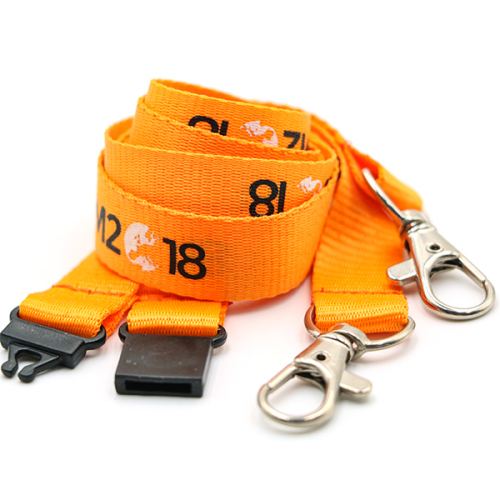 Flat Polyester Lanyard with 2 Hooks
